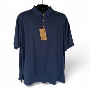 Jamaica Jaxx Men’s Polo Shirt XXL – Blue Black Micro Stripe Short Sleeve